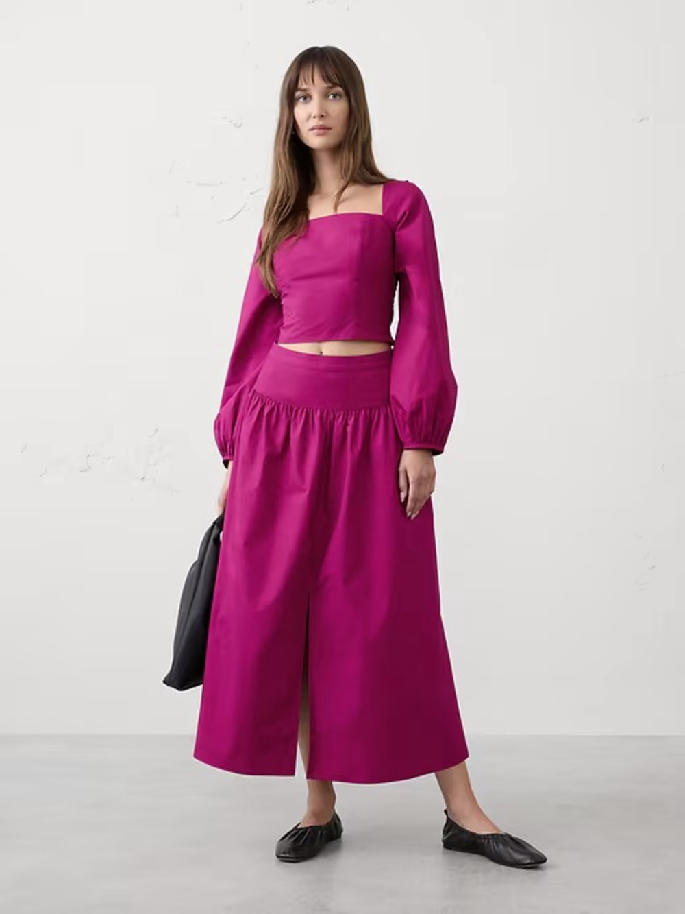 🆕 Banana Republic Poplin Drop-Waist Maxi Skirt